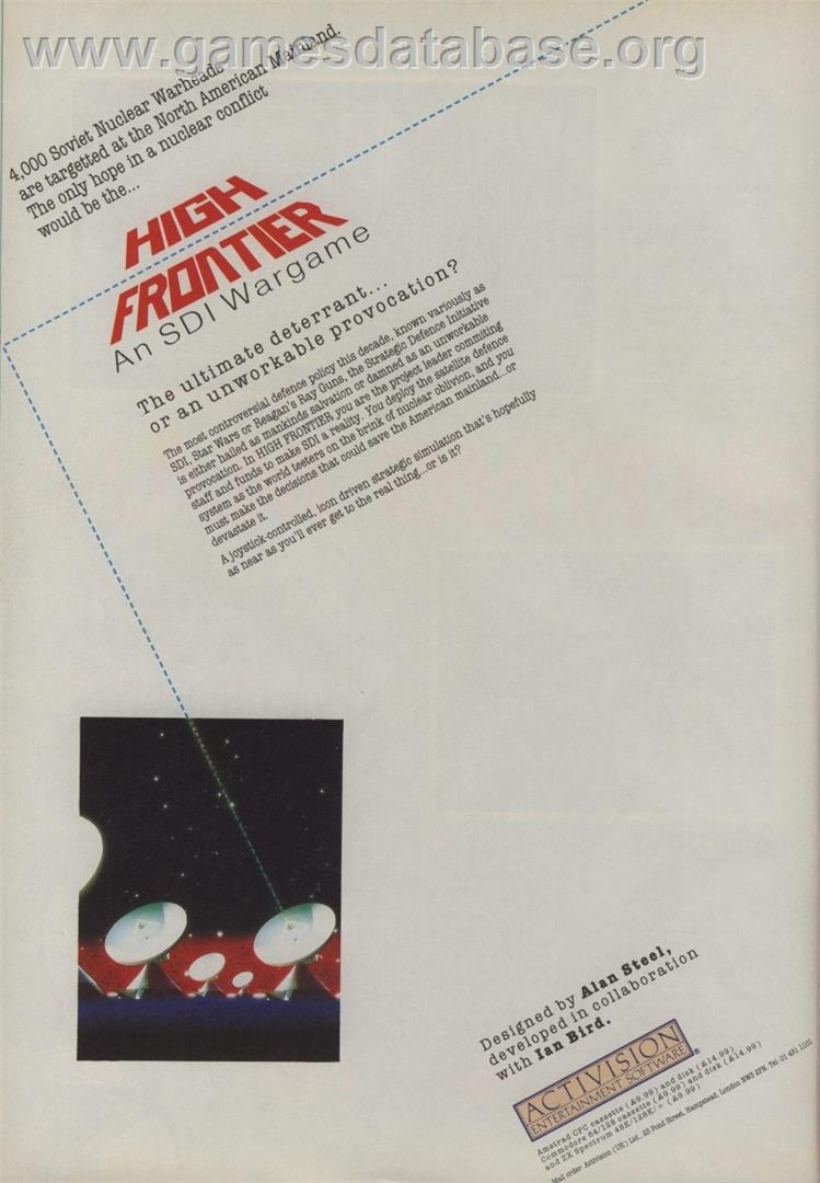 High Frontier - Commodore 64 - Artwork - Advert