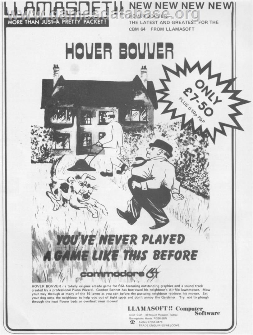 Hover Bovver - Atari 8-bit - Artwork - Advert