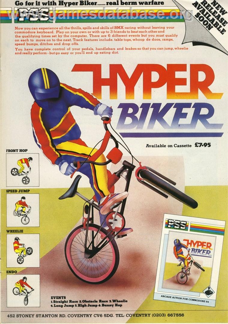 Hyper Biker - Commodore 64 - Artwork - Advert