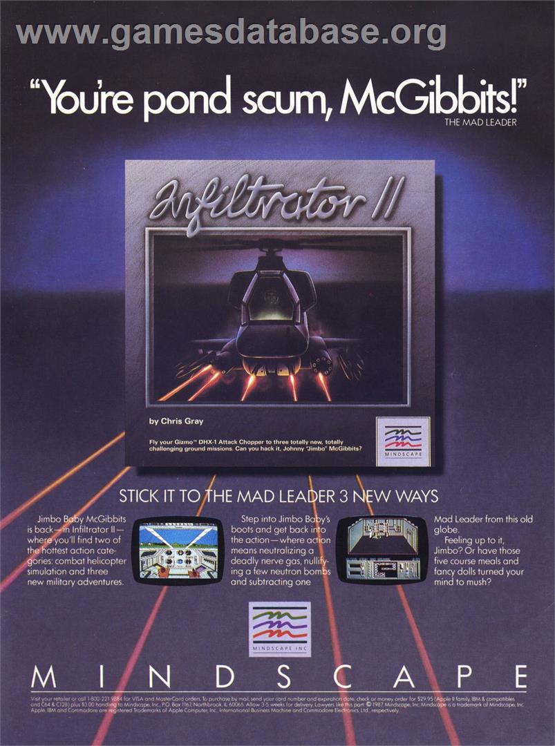 Infiltrator II - Commodore 64 - Artwork - Advert