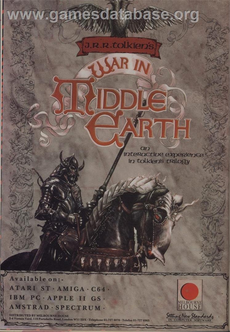 J.R.R. Tolkien's War in Middle Earth - Commodore Amiga - Artwork - Advert