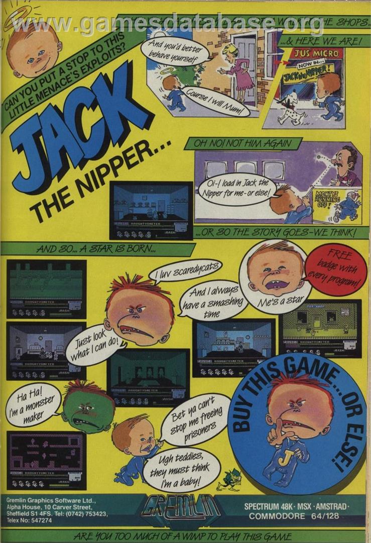 Jack the Nipper - Commodore 64 - Artwork - Advert