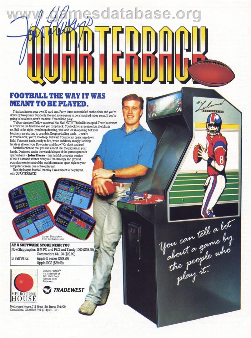 John Elway's Quarterback - Microsoft DOS - Artwork - Advert