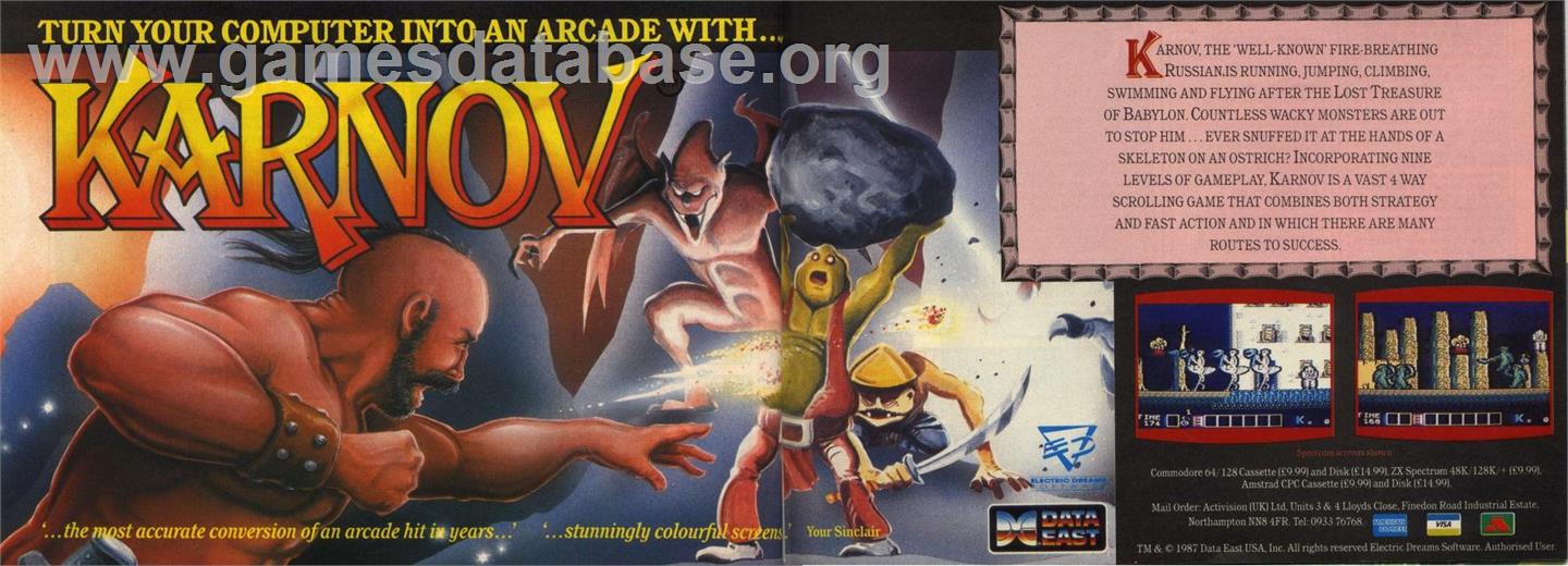Karnov - Commodore 64 - Artwork - Advert
