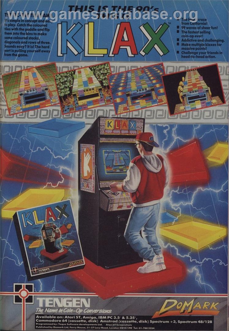 Klax - Commodore 64 - Artwork - Advert
