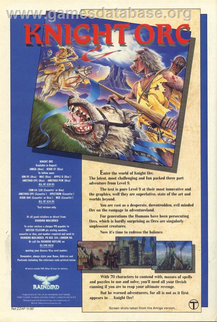 Knight Orc - Atari 8-bit - Artwork - Advert