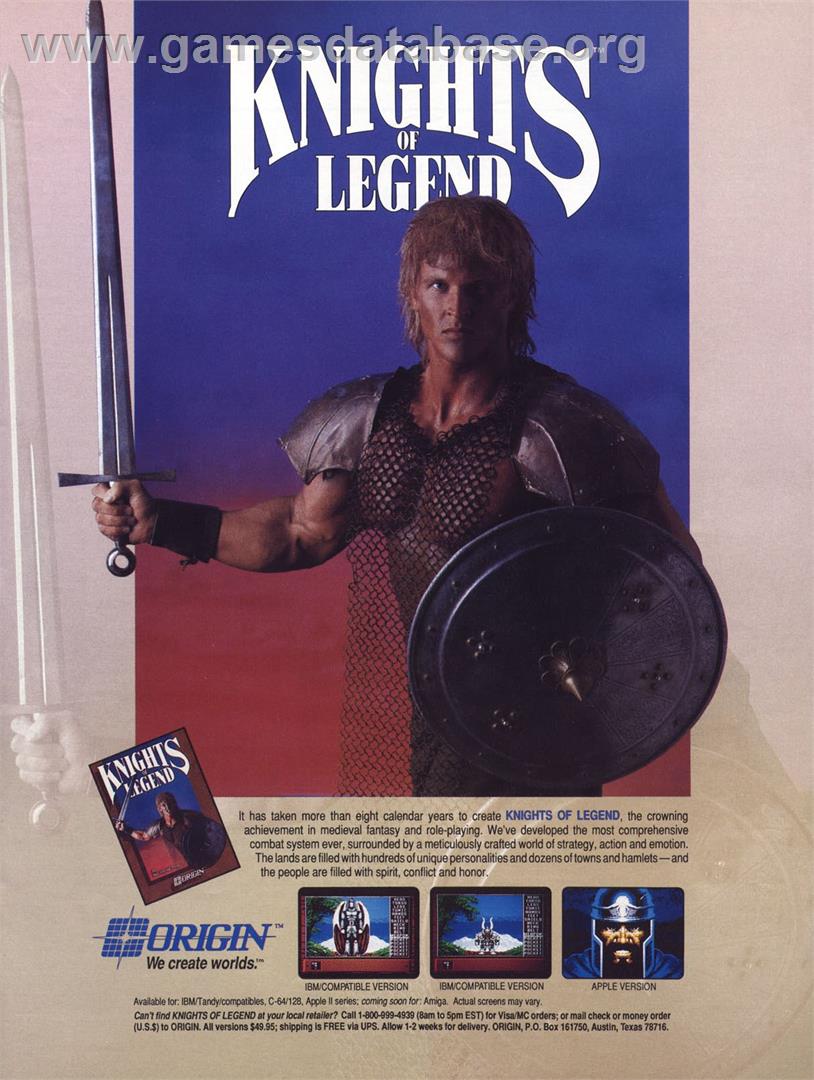 Knights of Legend - Apple II - Artwork - Advert