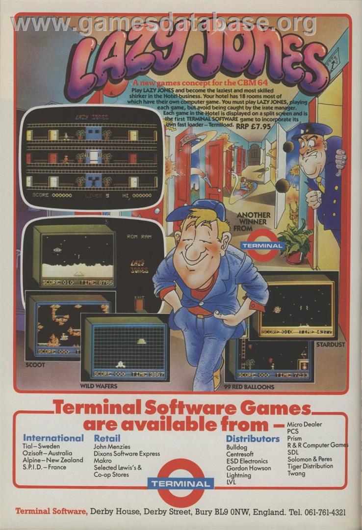 Lazy Jones - Commodore 64 - Artwork - Advert