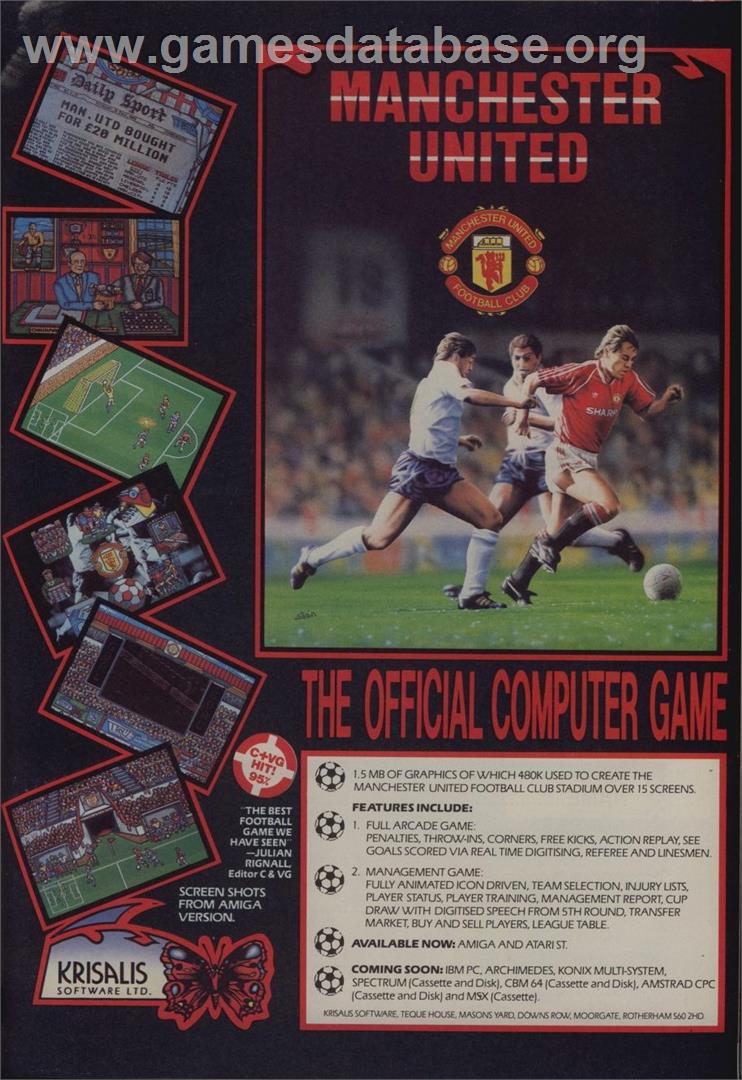 Manchester United - Atari ST - Artwork - Advert