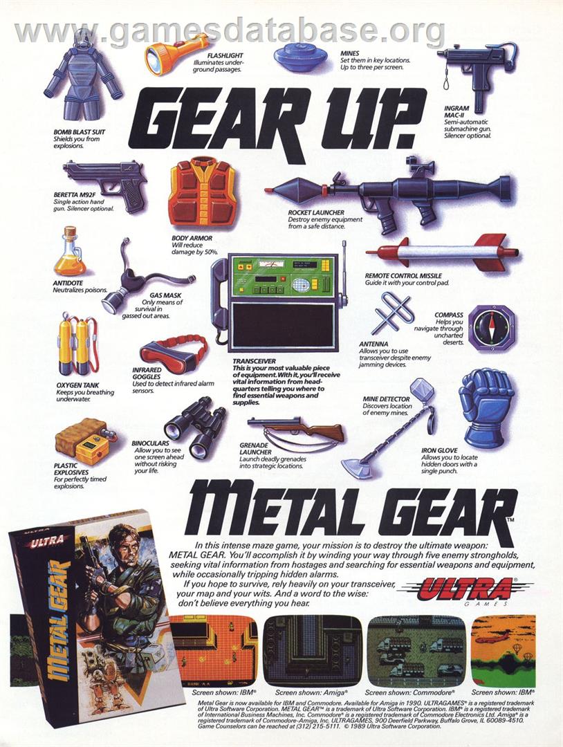 Metal Gear - Microsoft DOS - Artwork - Advert