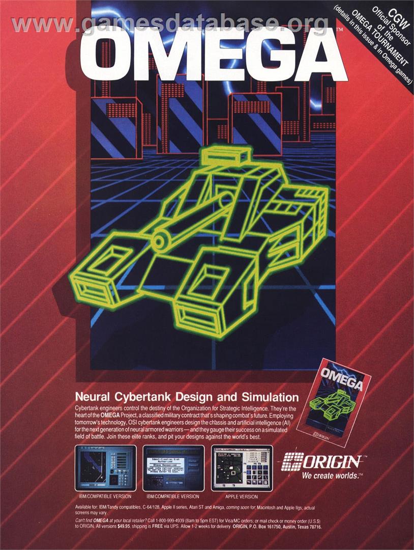 Omega - Commodore 64 - Artwork - Advert