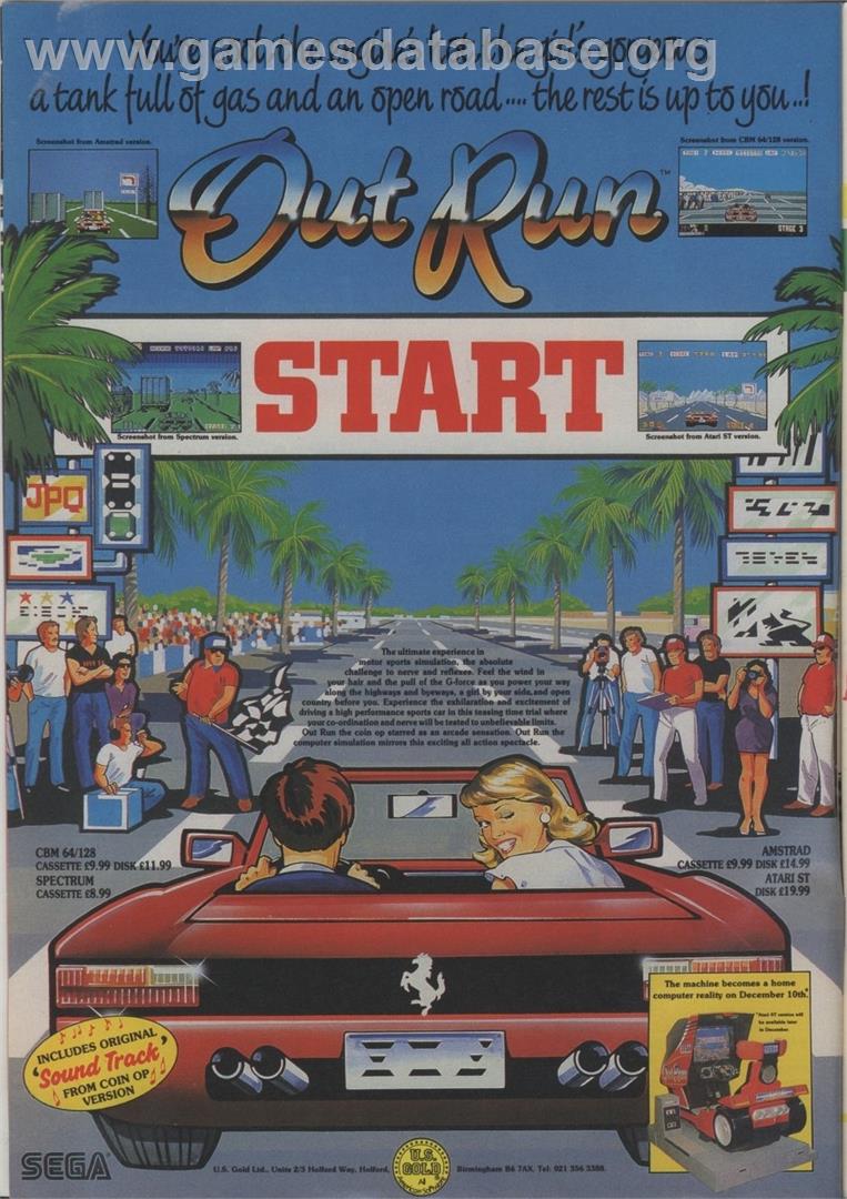OutRun - Commodore 64 - Artwork - Advert