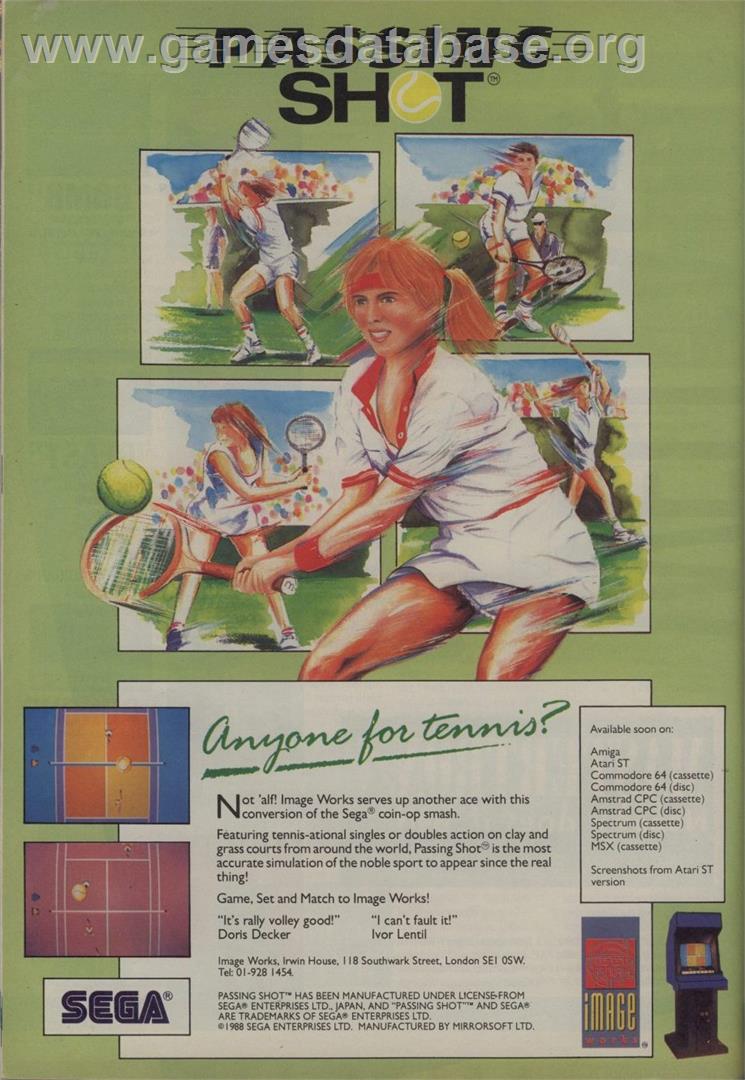 Passing Shot - Commodore 64 - Artwork - Advert
