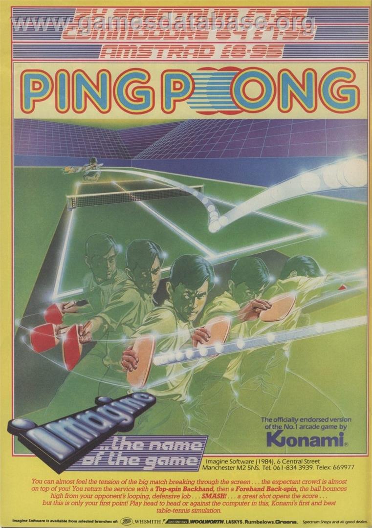 Ping Pong - Amstrad CPC - Artwork - Advert