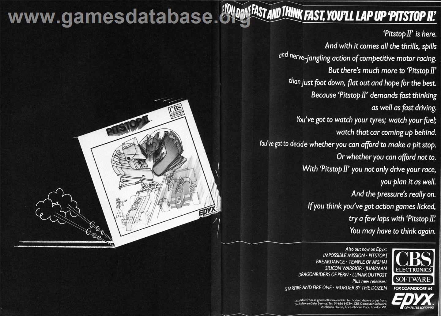 Pitstop II - Microsoft DOS - Artwork - Advert