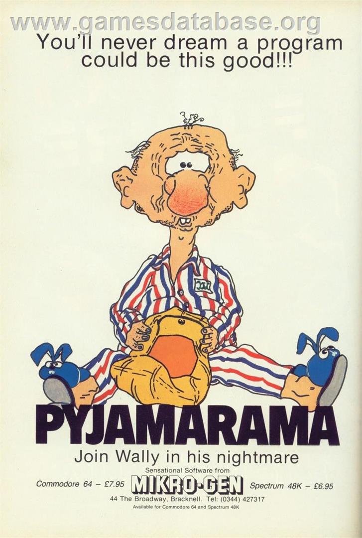 Pyjamarama - Amstrad CPC - Artwork - Advert