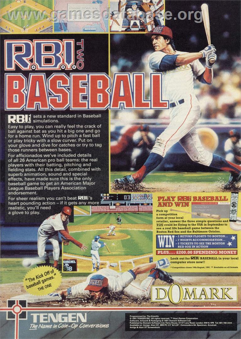 RBI 2 Baseball - Commodore 64 - Artwork - Advert
