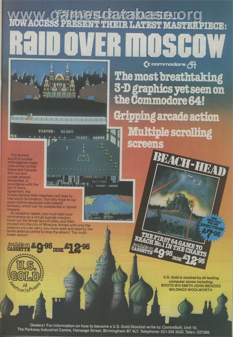 Raid Over Moscow - Commodore 64 - Artwork - Advert