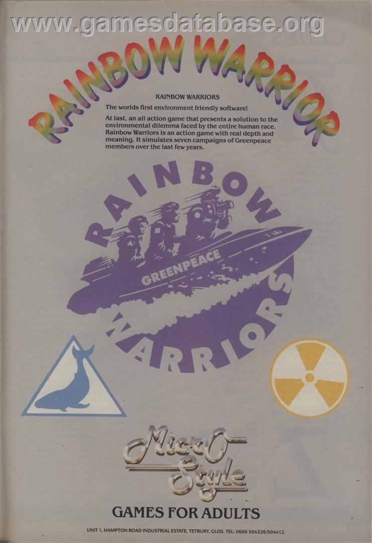 Rainbow Warrior - Commodore 64 - Artwork - Advert