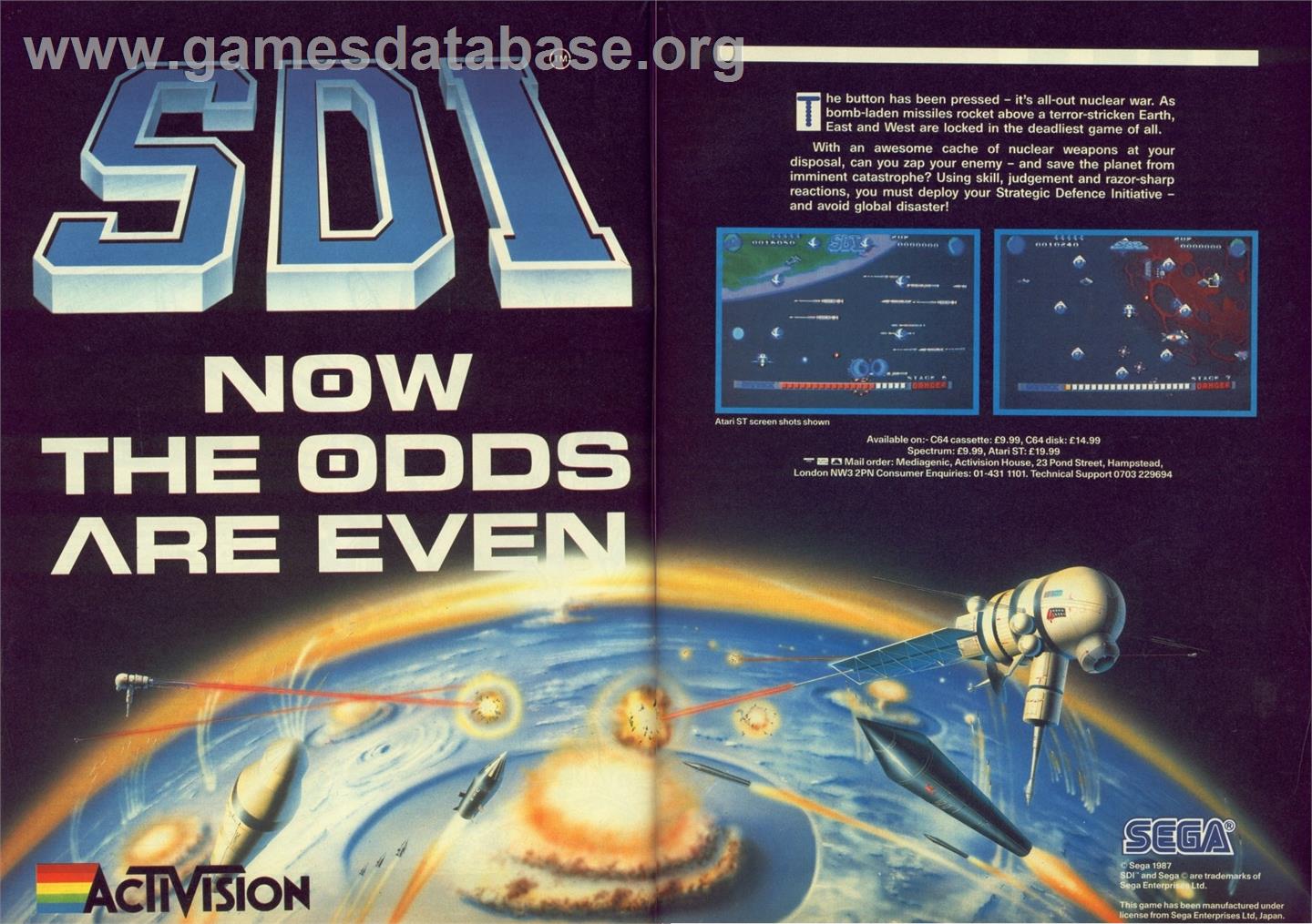 SDI: Strategic Defense Initiative - Commodore 64 - Artwork - Advert
