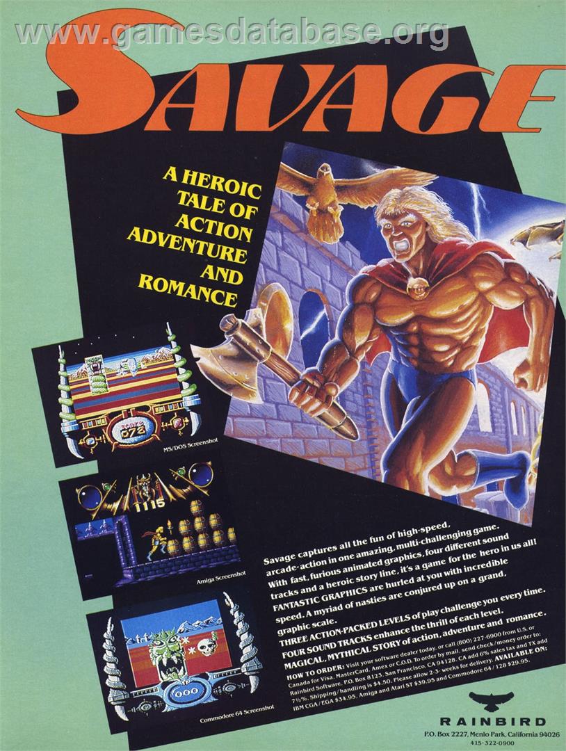 Savage - Microsoft DOS - Artwork - Advert