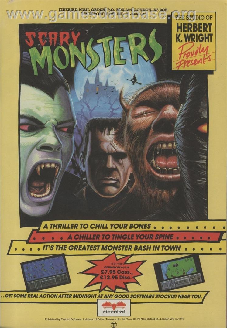 Scary Monsters - Commodore 64 - Artwork - Advert