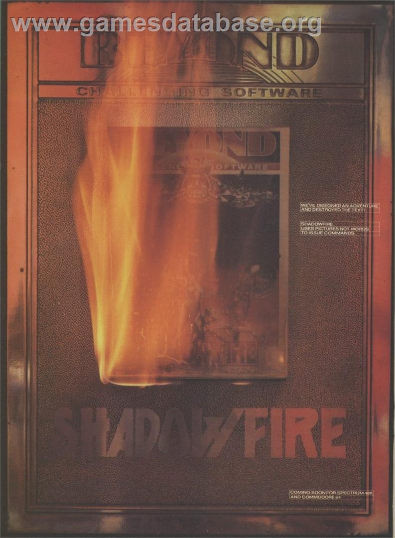 Shadowfire - Commodore 64 - Artwork - Advert