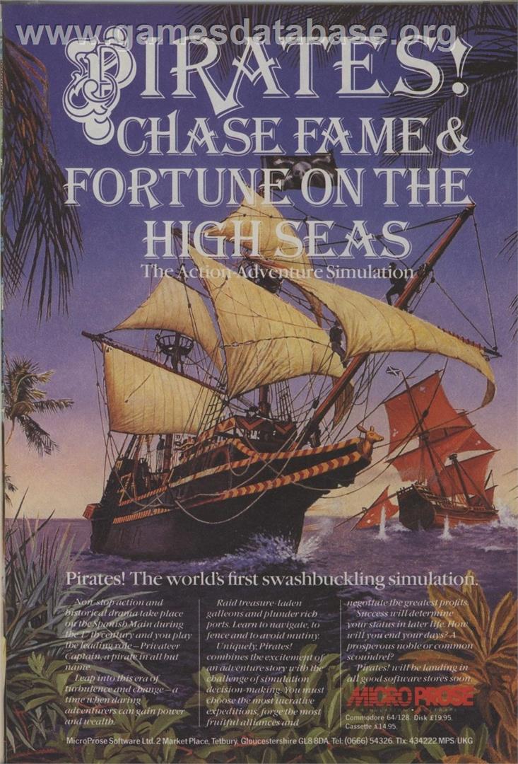 Sid Meier's Pirates! - Commodore 64 - Artwork - Advert