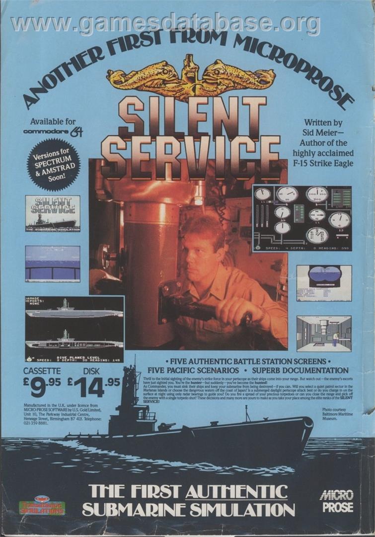 Silent Service - Commodore 64 - Artwork - Advert