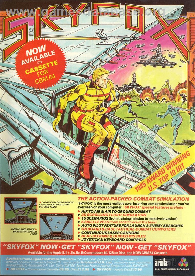 Skyfox II: The Cygnus Conflict - Commodore 64 - Artwork - Advert
