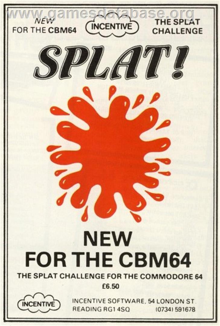 Splat! - Microsoft DOS - Artwork - Advert