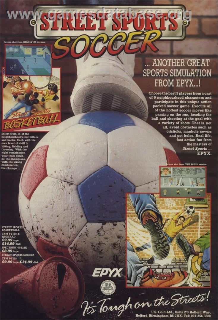 Street Sports Soccer - Commodore 64 - Artwork - Advert
