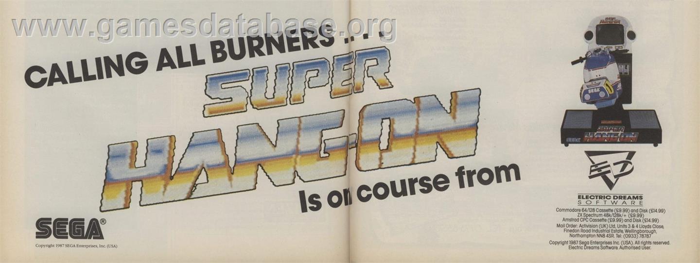 Super Hang-On - Commodore 64 - Artwork - Advert