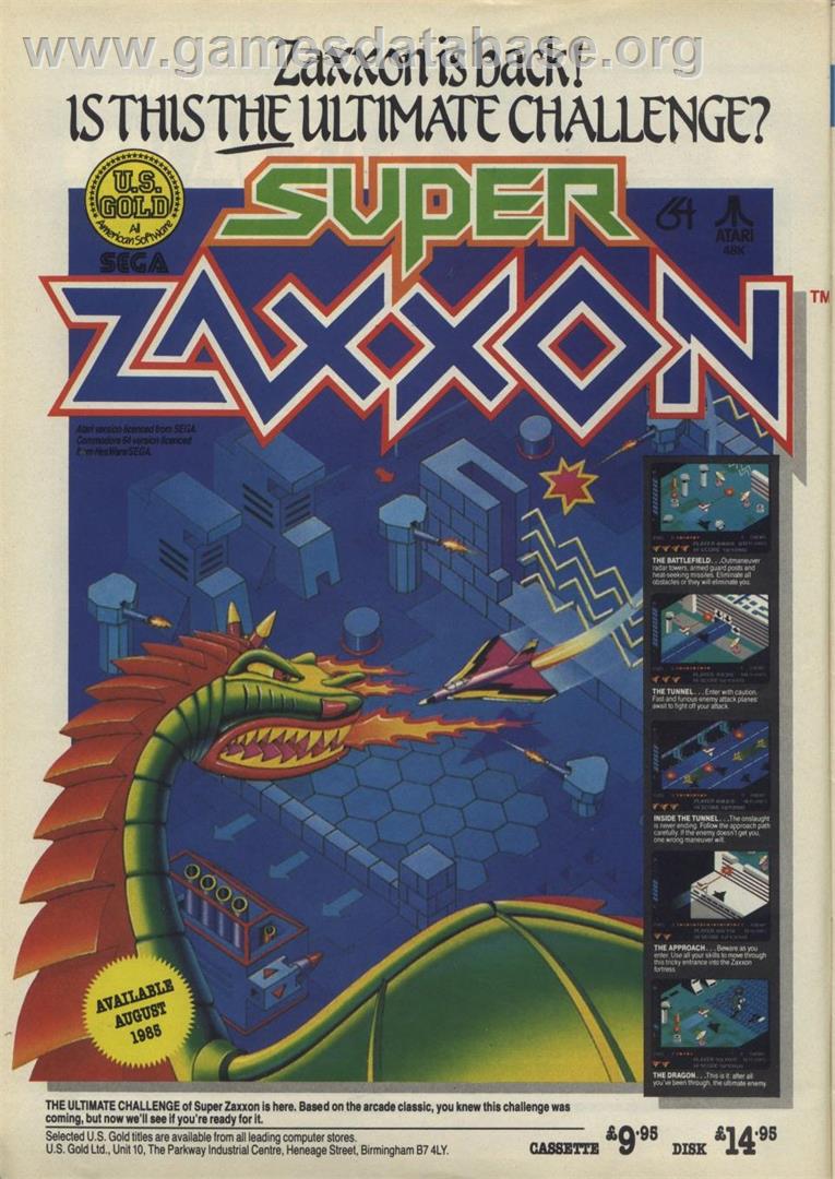Super Zaxxon - Atari 8-bit - Artwork - Advert