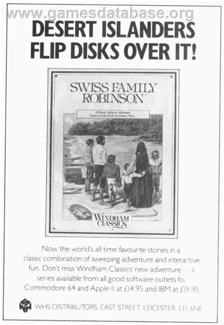 Swiss Family Robinson - Apple II - Artwork - Advert