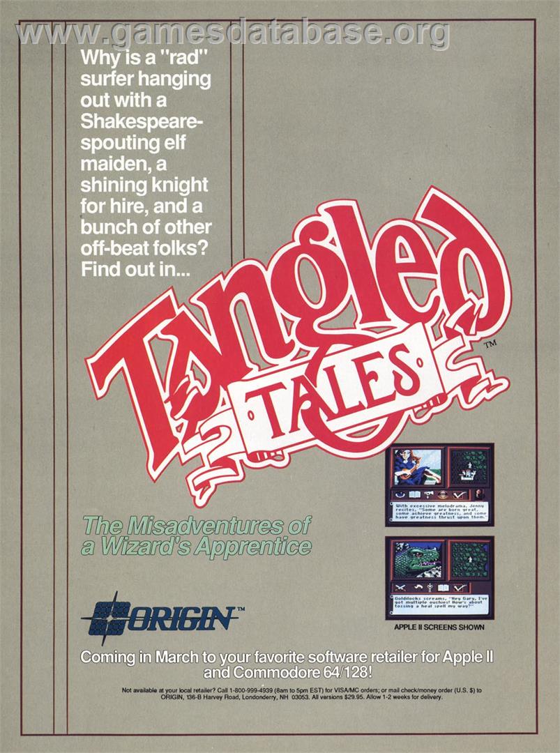 Tangled Tales - Apple II - Artwork - Advert
