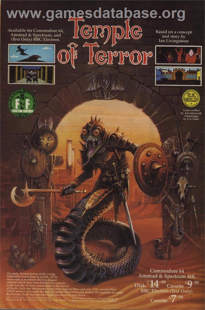 Temple of Terror - Commodore 64 - Artwork - Advert
