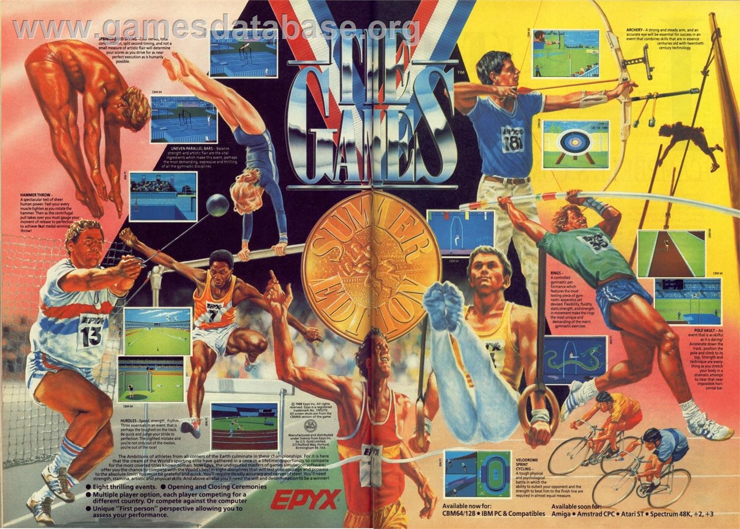 The Games: Summer Edition - Commodore 64 - Artwork - Advert