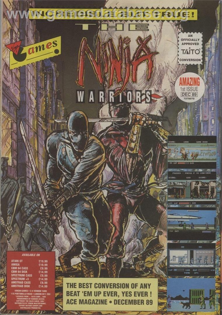 The Ninja Warriors - Commodore 64 - Artwork - Advert