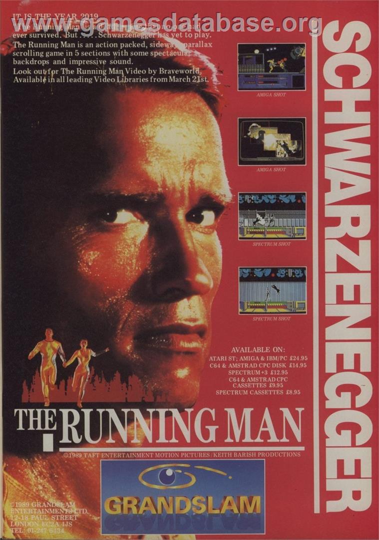 The Running Man - Sinclair ZX Spectrum - Artwork - Advert