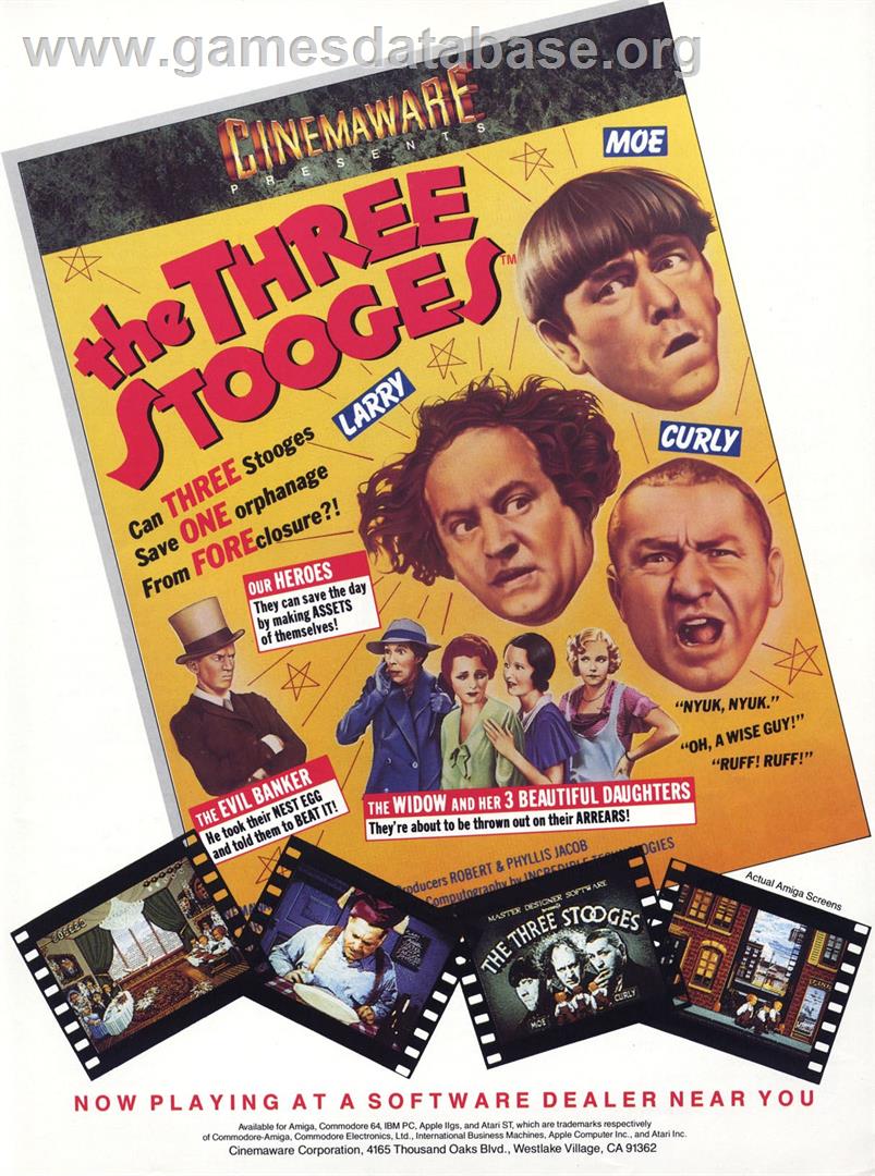 The Three Stooges - Commodore 64 - Artwork - Advert