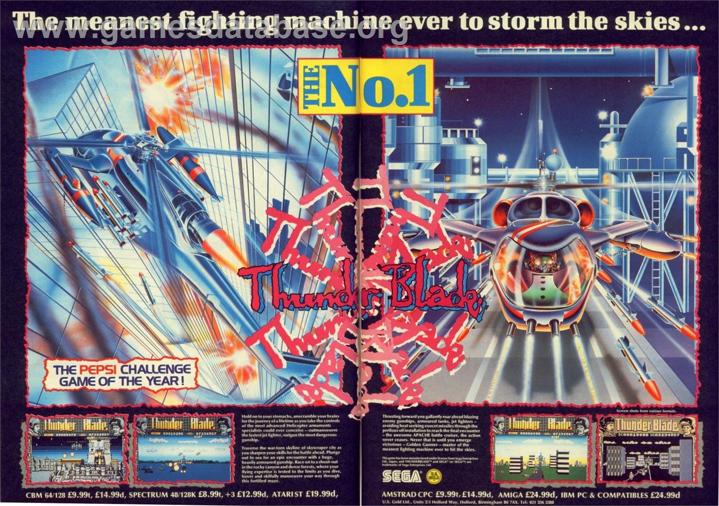 ThunderBlade - Microsoft DOS - Artwork - Advert