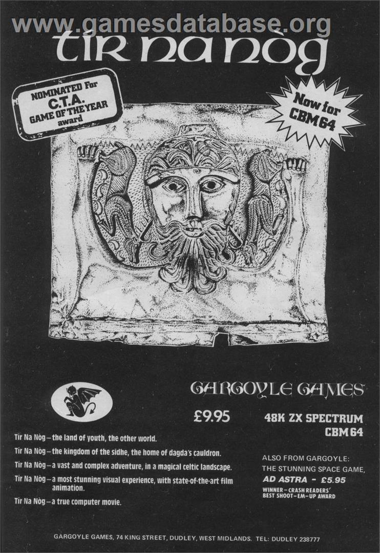 Tir Na Nog - Commodore 64 - Artwork - Advert