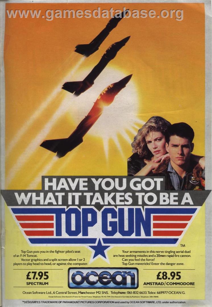 Top Gun - Commodore 64 - Artwork - Advert