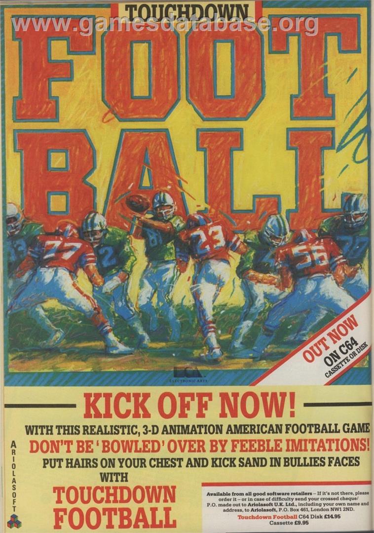 Touchdown Football - Atari 8-bit - Artwork - Advert