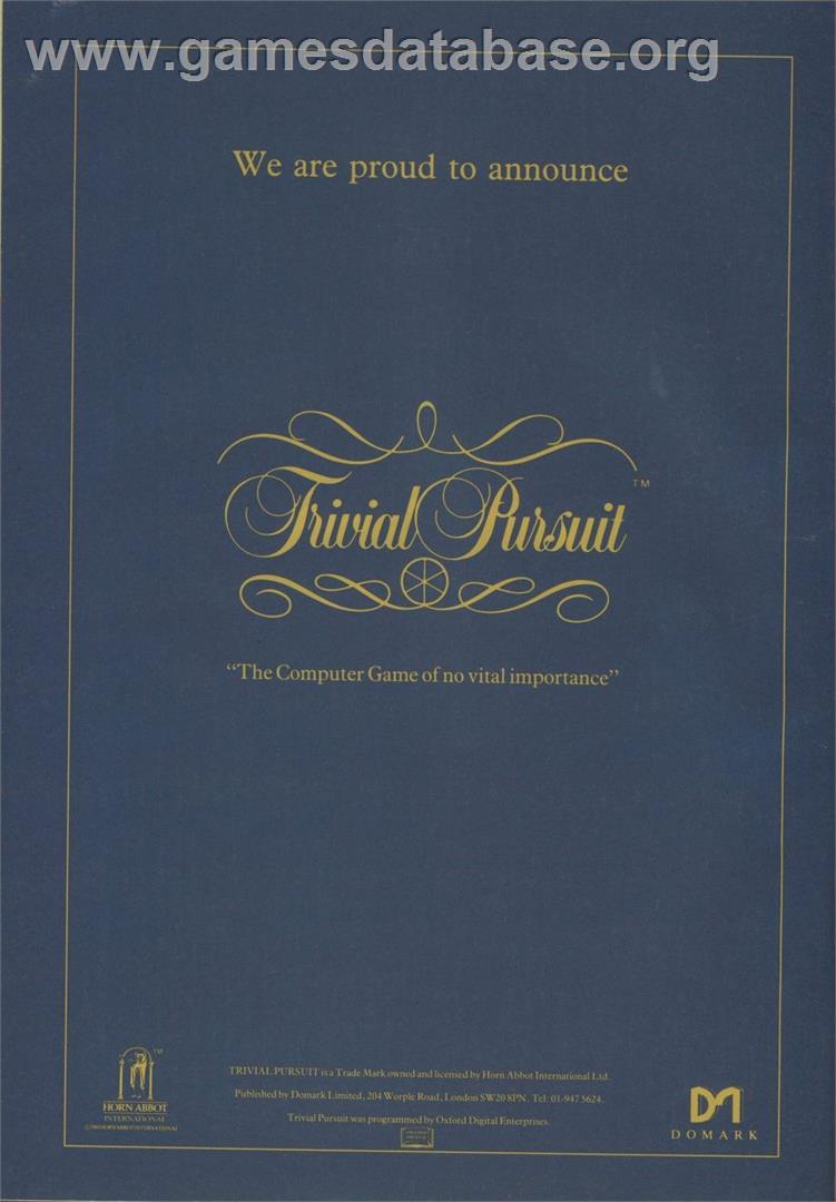Trivial Pursuit - Commodore 64 - Artwork - Advert