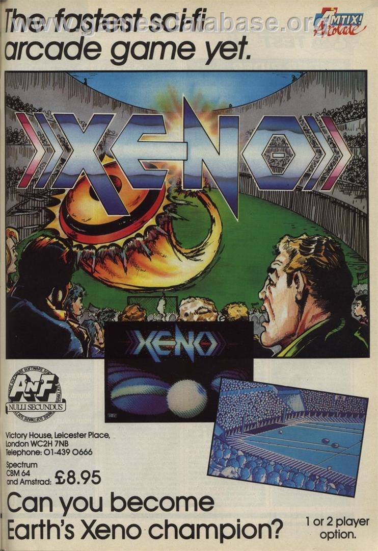 Xeno - Amstrad CPC - Artwork - Advert