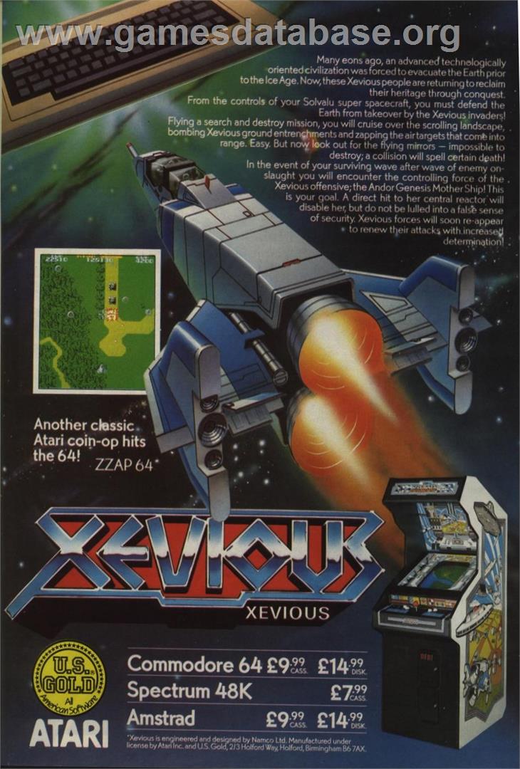 Xevious - Commodore 64 - Artwork - Advert