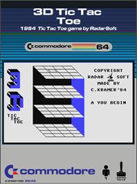 Box cover for 3-D Tic-Tac-Toe on the Commodore 64.