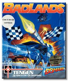 Box cover for Badlands on the Commodore 64.